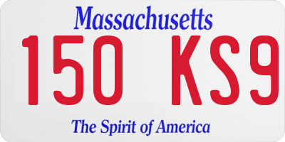 MA license plate 150KS9