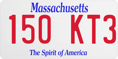 MA license plate 150KT3
