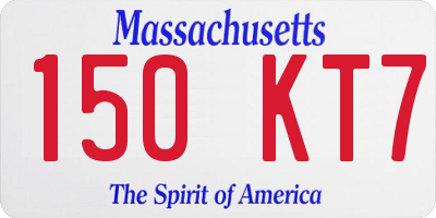 MA license plate 150KT7