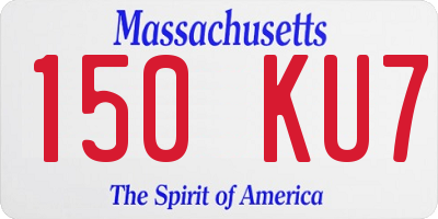 MA license plate 150KU7