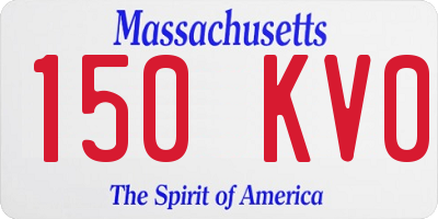 MA license plate 150KV0