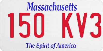MA license plate 150KV3