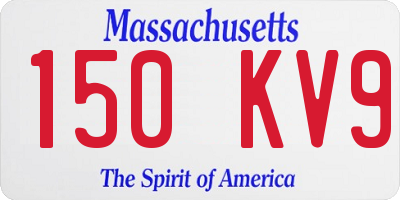 MA license plate 150KV9