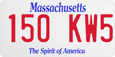 MA license plate 150KW5