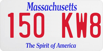 MA license plate 150KW8