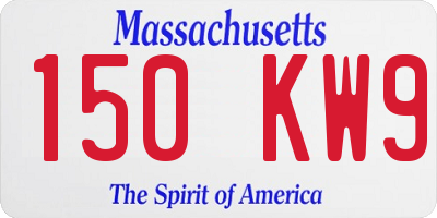 MA license plate 150KW9