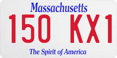 MA license plate 150KX1