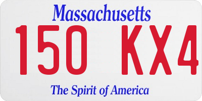 MA license plate 150KX4