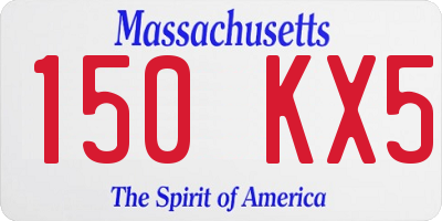 MA license plate 150KX5