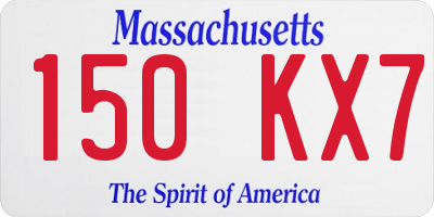 MA license plate 150KX7