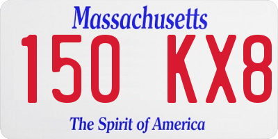 MA license plate 150KX8