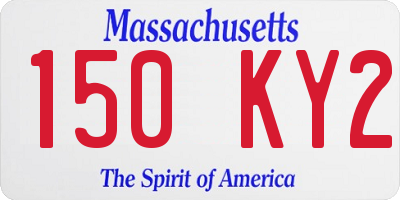 MA license plate 150KY2
