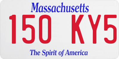 MA license plate 150KY5