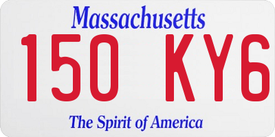 MA license plate 150KY6