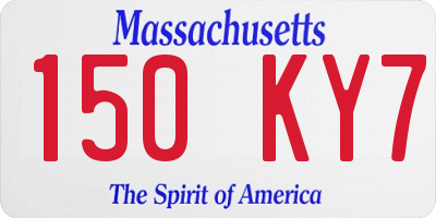 MA license plate 150KY7