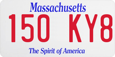 MA license plate 150KY8