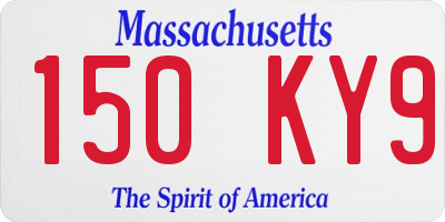 MA license plate 150KY9