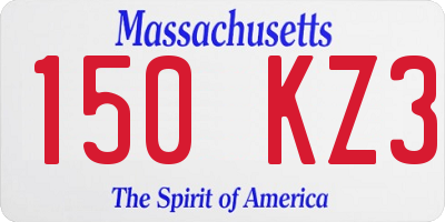 MA license plate 150KZ3