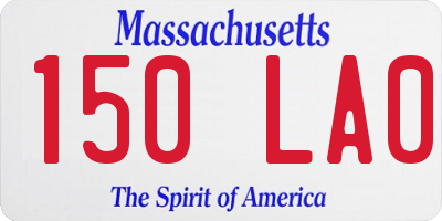MA license plate 150LA0