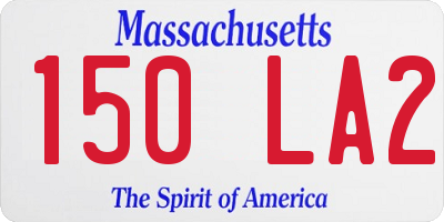 MA license plate 150LA2