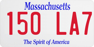MA license plate 150LA7