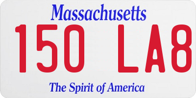 MA license plate 150LA8