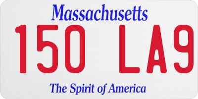 MA license plate 150LA9