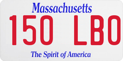 MA license plate 150LB0