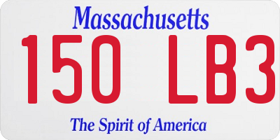 MA license plate 150LB3