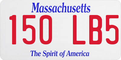 MA license plate 150LB5