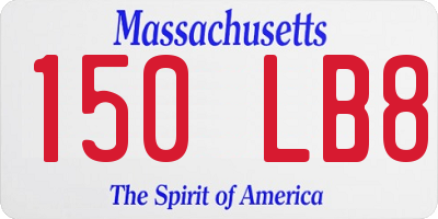 MA license plate 150LB8