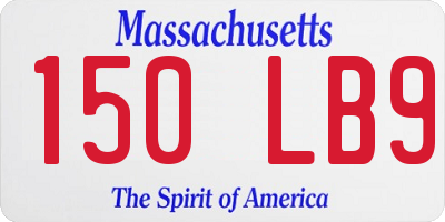 MA license plate 150LB9