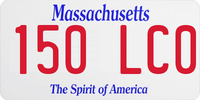 MA license plate 150LC0