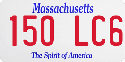 MA license plate 150LC6
