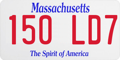 MA license plate 150LD7