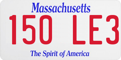 MA license plate 150LE3