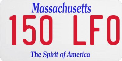MA license plate 150LF0
