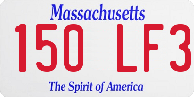 MA license plate 150LF3