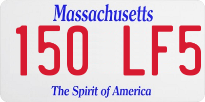 MA license plate 150LF5