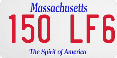 MA license plate 150LF6