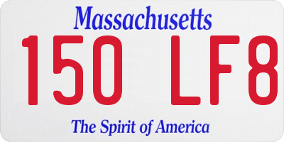 MA license plate 150LF8
