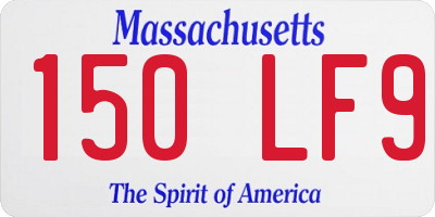 MA license plate 150LF9