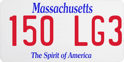 MA license plate 150LG3