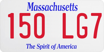 MA license plate 150LG7