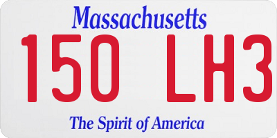 MA license plate 150LH3