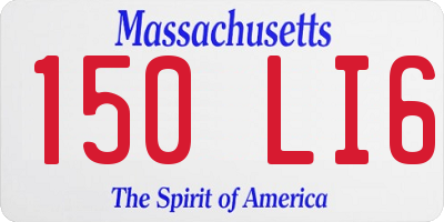 MA license plate 150LI6