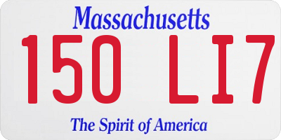 MA license plate 150LI7