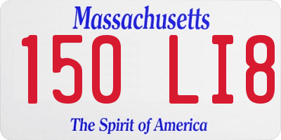 MA license plate 150LI8