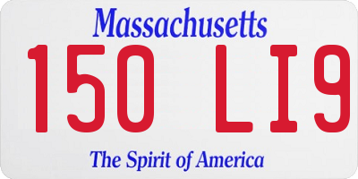 MA license plate 150LI9
