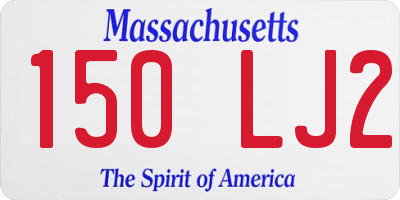 MA license plate 150LJ2